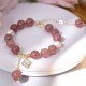 Strawberry Quartz Pearl Four Leaf Clover Love Bracelet Strawberry Quartz Pearl Four Leaf Clover Love Bracelet