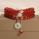 Red Agate Jade Peace Buckle Triple Wrap Bracelet Red Agate Jade Peace Buckle Triple Wrap Bracelet
