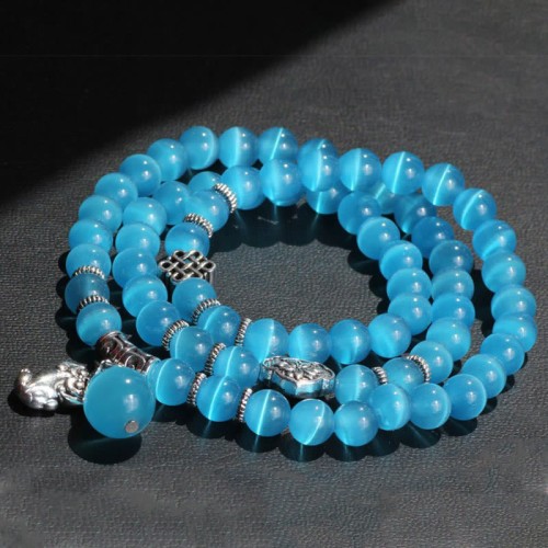 Cat Eye PiXiu Support Triple Wrap Bracelet
