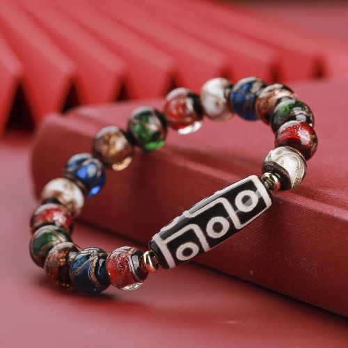 Tibetan Nine-Eye Dzi Bead Wealth Bracelet Tibetan Nine-Eye Dzi Bead Wealth Bracelet