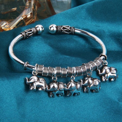 925 Sterling Silver Elephant Strength Bracelet