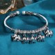 925 Sterling Silver Elephant Strength Bracelet