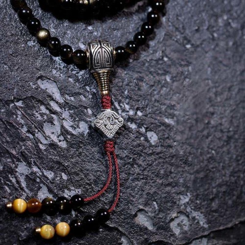 108 Mala Beads Gold Sheen Obsidian Wealth Bracelet 108 Mala Beads Gold Sheen Obsidian Wealth Bracelet
