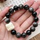 Silver Sheen Obsidian Bodhi Seed Lion Bracelet Silver Sheen Obsidian Bodhi Seed Lion Bracelet