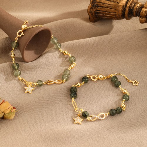 14K Gold Green Rutilated Quartz Eternal Love Bracelet 14K Gold Green Rutilated Quartz Eternal Love Bracelet