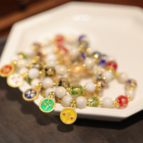 Tibetan Five Gods of Wealth Liuli Glass Bracelet Tibetan Five Gods of Wealth Liuli Glass Bracelet