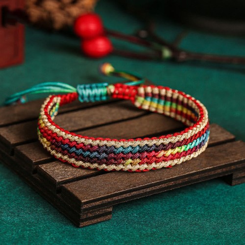 Tibetan Rainbow Protection Braided String Bracelet Tibetan Rainbow Protection Braided String Bracelet