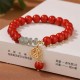 Cinnabar Fu Character Jade Calm Bracelet