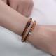 Sandalwood Turquoise Protection Double Wrap Bracelet
