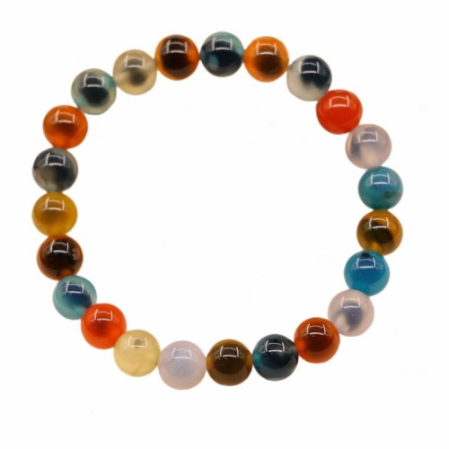 Colorful Candy Agate Strength Healing Bracelet Colorful Candy Agate Strength Healing Bracelet