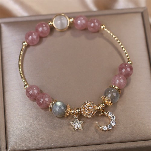 Strawberry Quartz Moonstone Love Bracelet