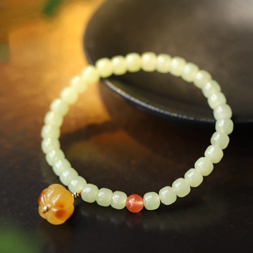 Hetian Jade Pumpkin Amber Red Agate Prosperity Bracelet Hetian Jade Pumpkin Amber Red Agate Prosperity Bracelet
