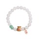 White Agate Red Agate Money Bag Fu Character Bracelet White Agate Red Agate Money Bag Fu Character Bracelet
