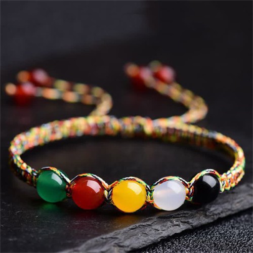 Colorful Agate Five Elements String Bracelet Colorful Agate Five Elements String Bracelet