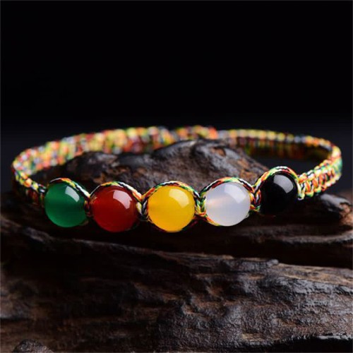 Colorful Agate Five Elements String Bracelet Colorful Agate Five Elements String Bracelet