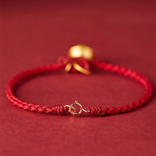 Handmade Fu Character Luck Happiness Bell Bracelet Handmade Fu Character Luck Happiness Bell Bracelet