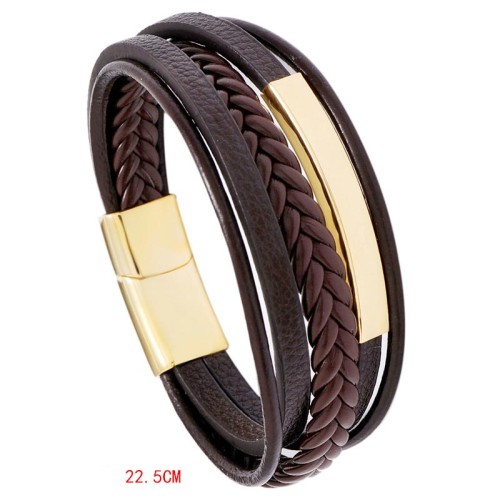Simple Titanium Steel Leather Luck Bracelet Simple Titanium Steel Leather Luck Bracelet