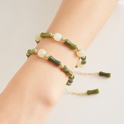 Glass Bead Bamboo Luck Strength Bracelet Glass Bead Bamboo Luck Strength Bracelet