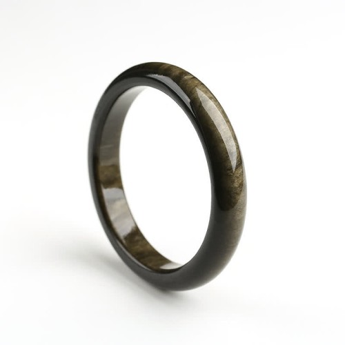 Gold & Silver Sheen Obsidian Protection Bangle Gold & Silver Sheen Obsidian Protection Bangle