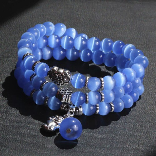 Cat Eye PiXiu Support Triple Wrap Bracelet