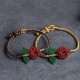 Rose Flower Peace Knot Handmade Luck Bracelet Rose Flower Peace Knot Handmade Luck Bracelet