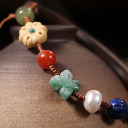 Agarwood Hetian Jade Crystal Strength Bracelet Agarwood Hetian Jade Crystal Strength Bracelet