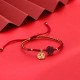 Cinnabar Fu Character Blessing Braided String Bracelet Cinnabar Fu Character Blessing Braided String Bracelet