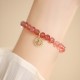 14K Gold Plated Strawberry Quartz Fu Charm Bracelet 14K Gold Plated Strawberry Quartz Fu Charm Bracelet