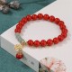 Cinnabar Fu Character Jade Calm Bracelet