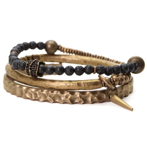Lava Rock Copper Balance Cuff Bangle