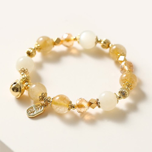 14K Gold Plated Golden Rutilated Quartz Wealth Charm Bracelet 14K Gold Plated Golden Rutilated Quartz Wealth Charm Bracelet