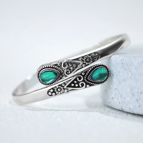 Zircon Water Drop Healing Cuff Bracelet