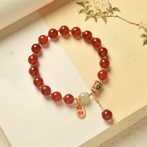 Natural Red Agate Jade Confidence Blessing Bracelet