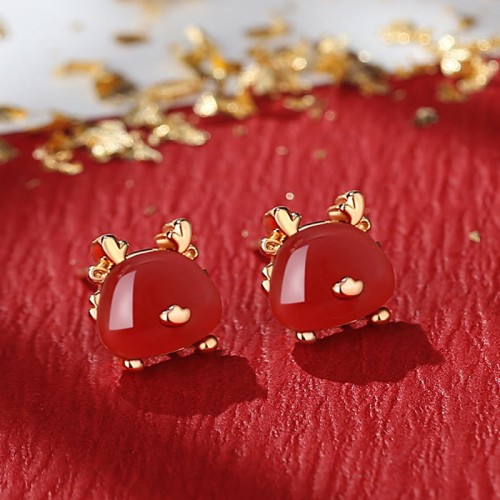 925 Silver Year of the Dragon Hetian Jade Red Agate Bracelet 925 Silver Year of the Dragon Hetian Jade Red Agate Bracelet