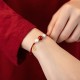 Sterling Silver Good Fortune Agate Pearl Red String Bracelet