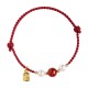 Sterling Silver Good Fortune Agate Pearl Red String Bracelet