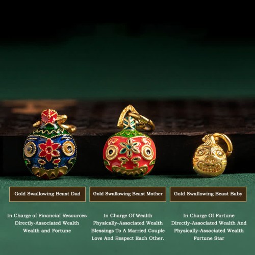 Swallowing Beast Family Wealth Thangka Bracelet