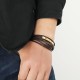 Simple Titanium Steel Leather Luck Bracelet Simple Titanium Steel Leather Luck Bracelet