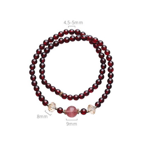 14K Gold Plated Garnet Strawberry Quartz Wrap Bracelet 14K Gold Plated Garnet Strawberry Quartz Wrap Bracelet