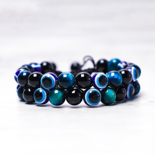 Evil Eye Hematite Tiger Eye Protection Bracelet