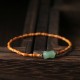 Olive Pit Green Aventurine Bamboo Luck Bracelet