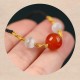 Natural Red Agate Cat Eye Calm Braided Necklace Pendant