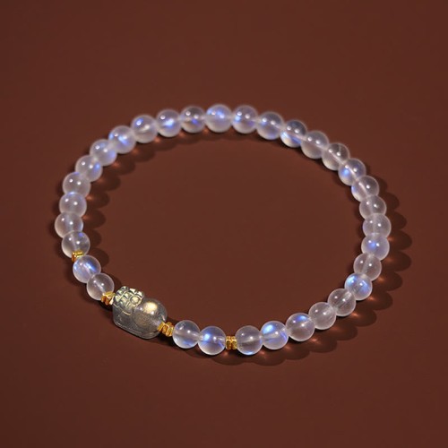 925 Sterling Silver Gold Plated Moonstone PiXiu Bracelet 925 Sterling Silver Gold Plated Moonstone PiXiu Bracelet