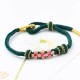 Peach Blossoms Luck Braided String Bracelet