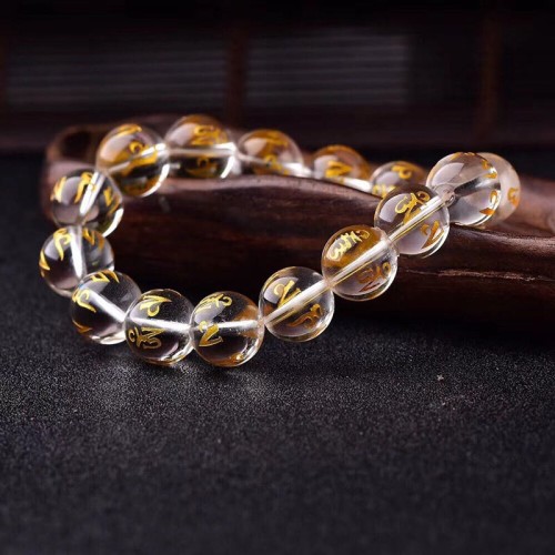 White Crystal Black Onyx Meditation Bracelet White Crystal Black Onyx Meditation Bracelet