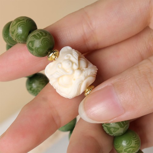 Bodhi Seed Ivory Fruit Dancing Lion Peace Bracelet Bodhi Seed Ivory Fruit Dancing Lion Peace Bracelet
