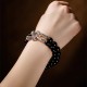 925 Silver Obsidian Moonstone Strength Couple Bracelet 925 Silver Obsidian Moonstone Strength Couple Bracelet