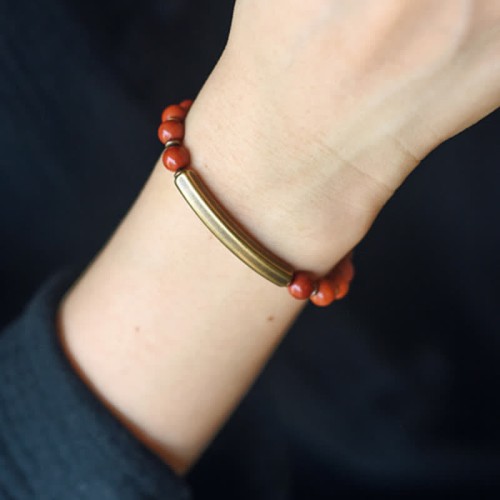 Red Jasper Moss Agate Black Obsidian Peace Bracelet Red Jasper Moss Agate Black Obsidian Peace Bracelet
