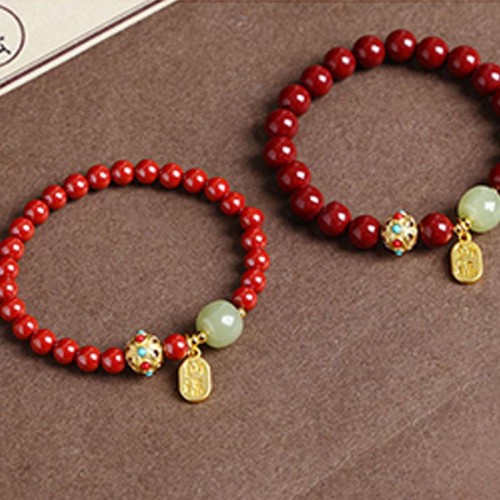 Cinnabar Green Aventurine Fortune Bracelet