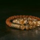 Citrine Rudraksha Bodhi Seed Brass Bead Prosperity Bracelet